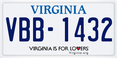 VA license plate VBB1432