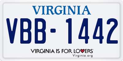 VA license plate VBB1442