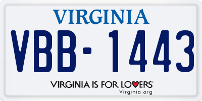 VA license plate VBB1443