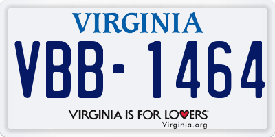 VA license plate VBB1464