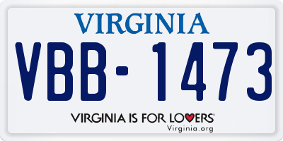 VA license plate VBB1473