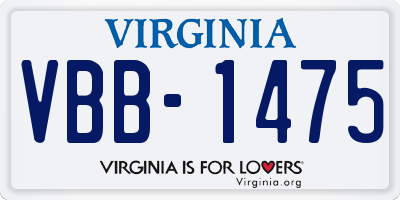 VA license plate VBB1475