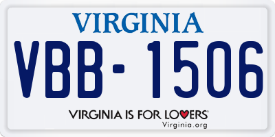 VA license plate VBB1506
