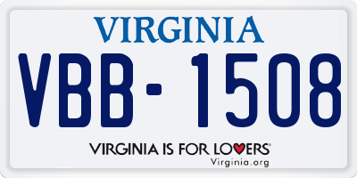 VA license plate VBB1508