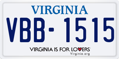 VA license plate VBB1515