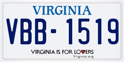 VA license plate VBB1519