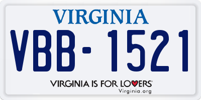 VA license plate VBB1521