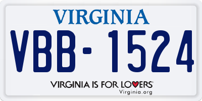 VA license plate VBB1524