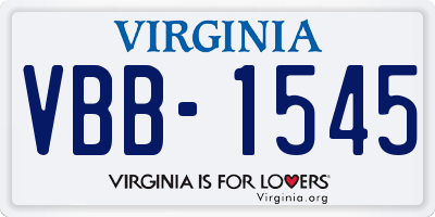 VA license plate VBB1545