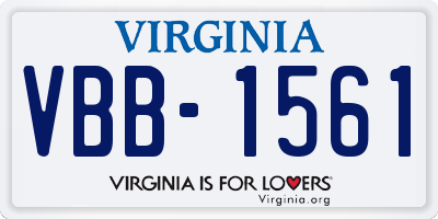 VA license plate VBB1561