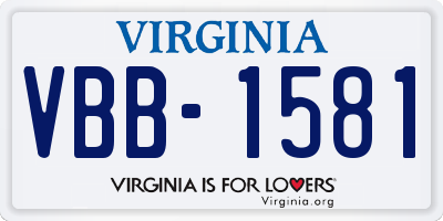 VA license plate VBB1581