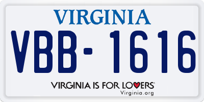 VA license plate VBB1616