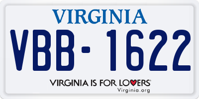 VA license plate VBB1622