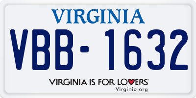 VA license plate VBB1632