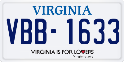 VA license plate VBB1633