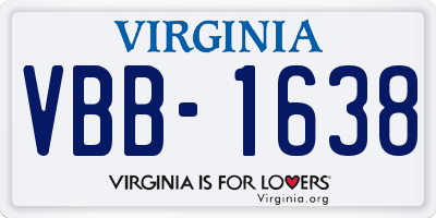 VA license plate VBB1638