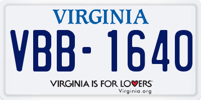 VA license plate VBB1640