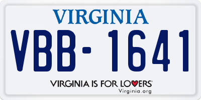 VA license plate VBB1641