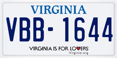 VA license plate VBB1644