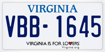 VA license plate VBB1645