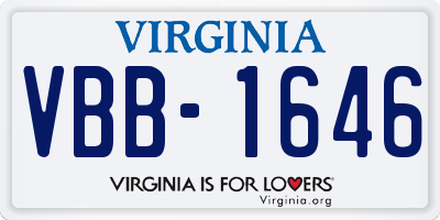 VA license plate VBB1646