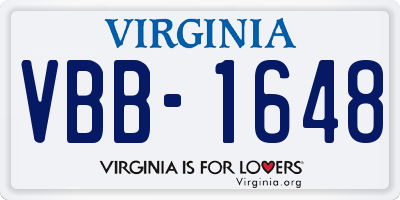 VA license plate VBB1648