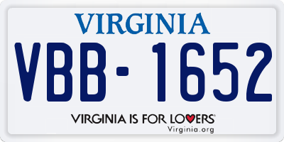 VA license plate VBB1652