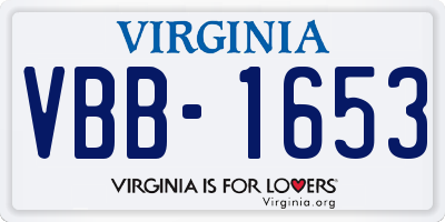 VA license plate VBB1653
