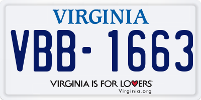 VA license plate VBB1663