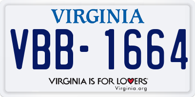 VA license plate VBB1664
