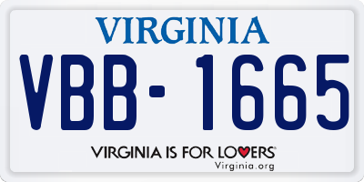 VA license plate VBB1665