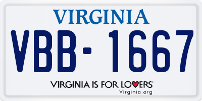 VA license plate VBB1667