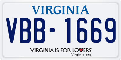 VA license plate VBB1669