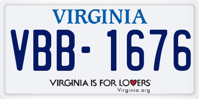 VA license plate VBB1676