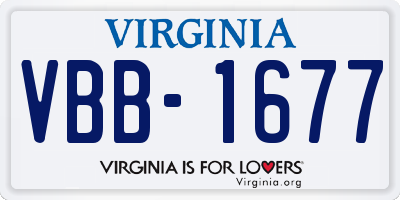 VA license plate VBB1677