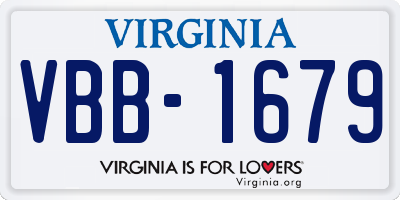 VA license plate VBB1679