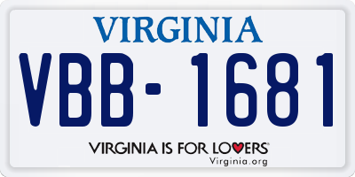 VA license plate VBB1681