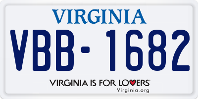 VA license plate VBB1682