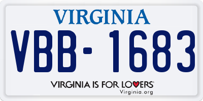 VA license plate VBB1683