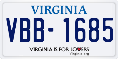 VA license plate VBB1685