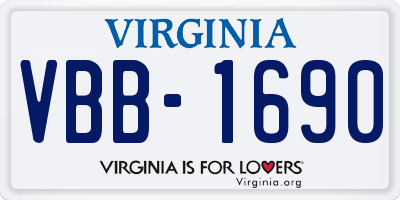VA license plate VBB1690