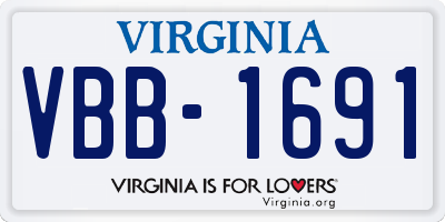 VA license plate VBB1691