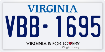 VA license plate VBB1695
