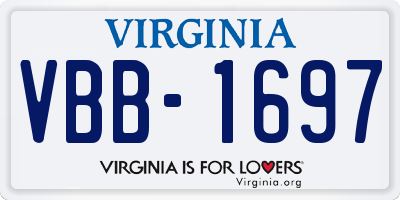VA license plate VBB1697
