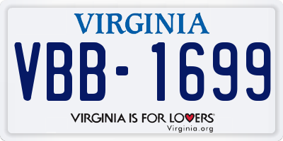 VA license plate VBB1699