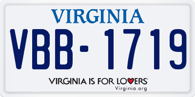 VA license plate VBB1719