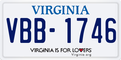 VA license plate VBB1746