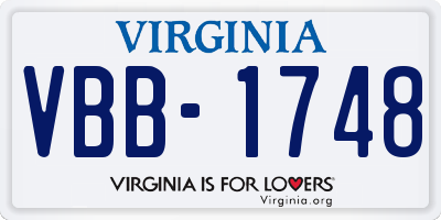 VA license plate VBB1748
