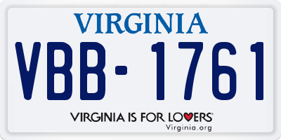 VA license plate VBB1761