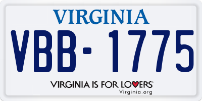 VA license plate VBB1775
